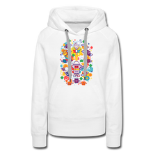 Load image into Gallery viewer, Bee Swarm - Stylized Beekeeper Hoodie (Womens) - white
