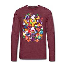 Load image into Gallery viewer, Bee Swarm - Stylized Beekeeper Long-Sleeve T-Shirt (Mens) - heather burgundy
