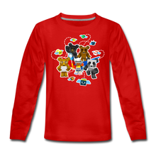 Load image into Gallery viewer, Bee Swarm - Bear Team Long-Sleeve T-Shirt - red
