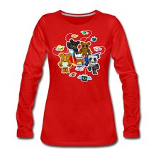 Load image into Gallery viewer, Bee Swarm - Bear Team Long-Sleeve T-Shirt (Womens) - red
