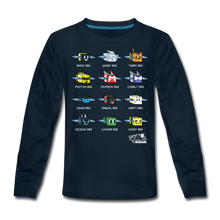 Load image into Gallery viewer, Bee Swarm - Bee Lineup Long-Sleeve T-Shirt - deep navy
