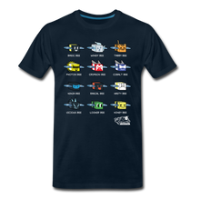 Load image into Gallery viewer, Bee Swarm - Bee Lineup T-Shirt (Mens) - deep navy
