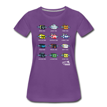 Load image into Gallery viewer, Bee Swarm - Bee Lineup T-Shirt (Womens) - purple
