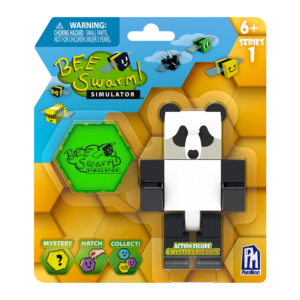 Bee Swarm Simulator – Bear Action Figure Packs w/ Mystery Bees & Honeycomb Cases (5” Articulated Figures & Bonus Items, Series 1)