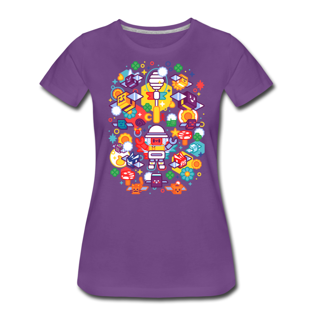 Bee Swarm - Stylized Beekeeper T-Shirt (Womens) - purple