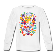 Load image into Gallery viewer, Bee Swarm - Stylized Beekeeper Long-Sleeve T-Shirt - white
