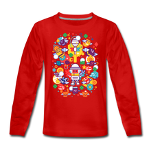 Load image into Gallery viewer, Bee Swarm - Stylized Beekeeper Long-Sleeve T-Shirt - red
