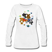 Load image into Gallery viewer, Bee Swarm - Bear Team Long-Sleeve T-Shirt (Womens) - white
