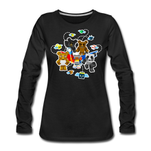 Load image into Gallery viewer, Bee Swarm - Bear Team Long-Sleeve T-Shirt (Womens) - black
