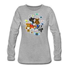 Load image into Gallery viewer, Bee Swarm - Bear Team Long-Sleeve T-Shirt (Womens) - heather gray
