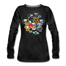Load image into Gallery viewer, Bee Swarm - Bear Team Long-Sleeve T-Shirt (Womens) - charcoal grey
