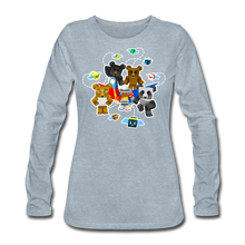 Load image into Gallery viewer, Bee Swarm - Bear Team Long-Sleeve T-Shirt (Womens) - heather ice blue
