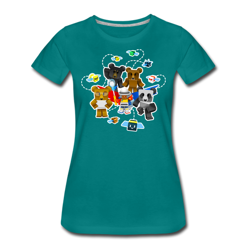 Bee Swarm - Bear Team T-Shirt (Womens) - teal