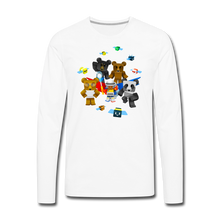 Load image into Gallery viewer, Bee Swarm - Bear Team Long-Sleeve T-Shirt (Mens) - white
