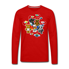 Load image into Gallery viewer, Bee Swarm - Bear Team Long-Sleeve T-Shirt (Mens) - red
