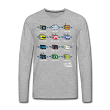 Load image into Gallery viewer, Bee Swarm - Bee Lineup Long-Sleeve T-Shirt (Mens) - heather gray
