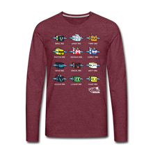 Load image into Gallery viewer, Bee Swarm - Bee Lineup Long-Sleeve T-Shirt (Mens) - heather burgundy
