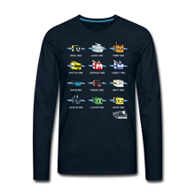 Load image into Gallery viewer, Bee Swarm - Bee Lineup Long-Sleeve T-Shirt (Mens) - deep navy
