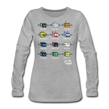 Load image into Gallery viewer, Bee Swarm - Bee Lineup Long-Sleeve T-Shirt (Womens) - heather gray
