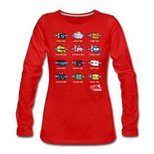 Load image into Gallery viewer, Bee Swarm - Bee Lineup Long-Sleeve T-Shirt (Womens) - red
