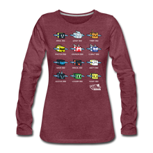 Load image into Gallery viewer, Bee Swarm - Bee Lineup Long-Sleeve T-Shirt (Womens) - heather burgundy
