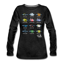 Load image into Gallery viewer, Bee Swarm - Bee Lineup Long-Sleeve T-Shirt (Womens) - charcoal grey

