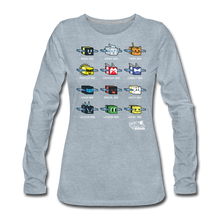 Load image into Gallery viewer, Bee Swarm - Bee Lineup Long-Sleeve T-Shirt (Womens) - heather ice blue
