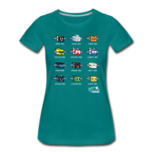 Load image into Gallery viewer, Bee Swarm - Bee Lineup T-Shirt (Womens) - teal
