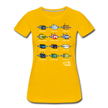 Load image into Gallery viewer, Bee Swarm - Bee Lineup T-Shirt (Womens) - sun yellow
