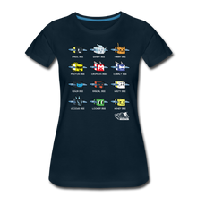 Load image into Gallery viewer, Bee Swarm - Bee Lineup T-Shirt (Womens) - deep navy
