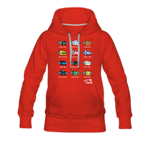 Load image into Gallery viewer, Bee Swarm - Bee Lineup Hoodie (Womens) - red
